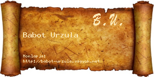 Babot Urzula névjegykártya